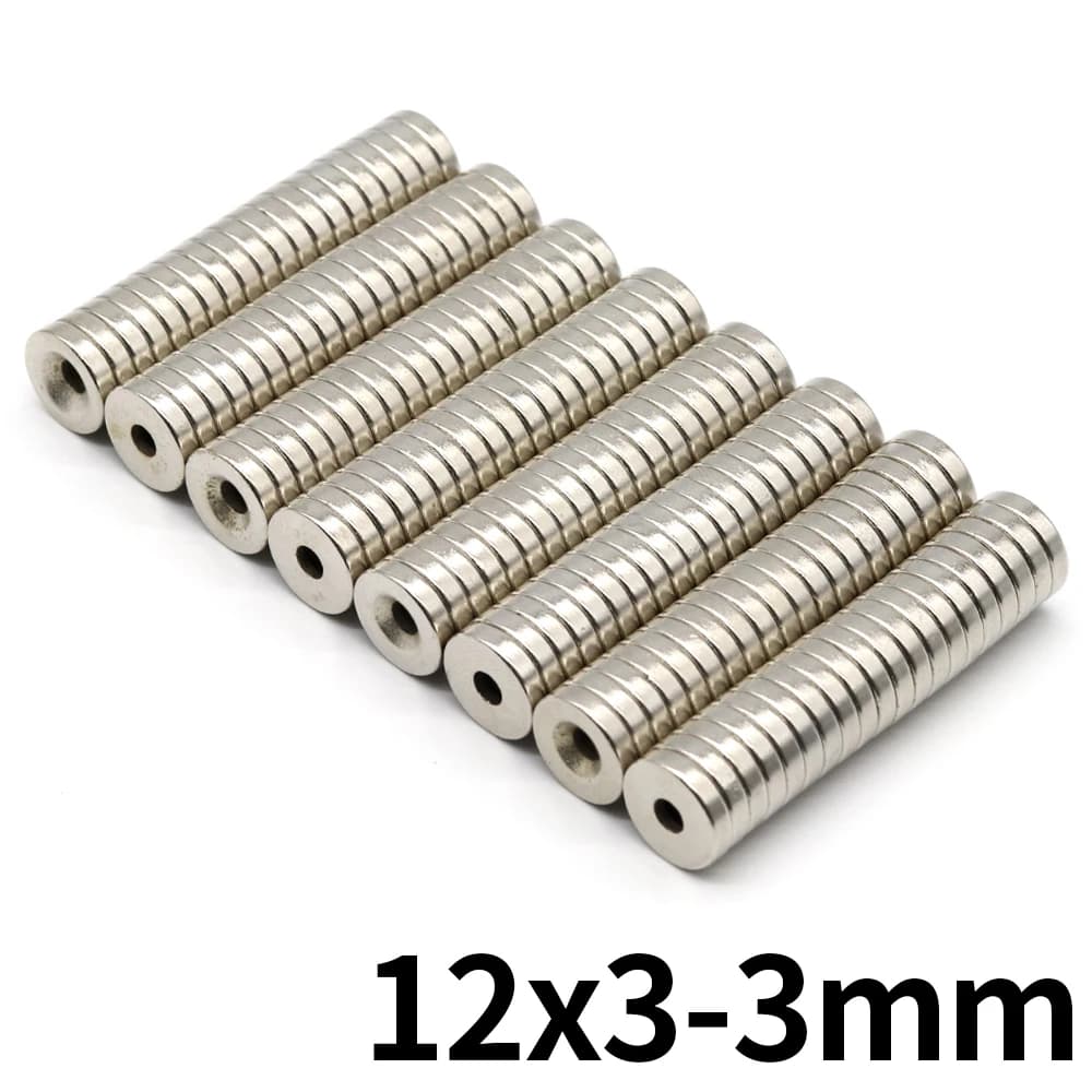 10/20Pcs 12x3-3 Neodymium Magnet 12mm X 3mm Hole3mm N35 NdFeB Round Super Powerful Strong Permanent Magnetic Imanes 12x3Hole3