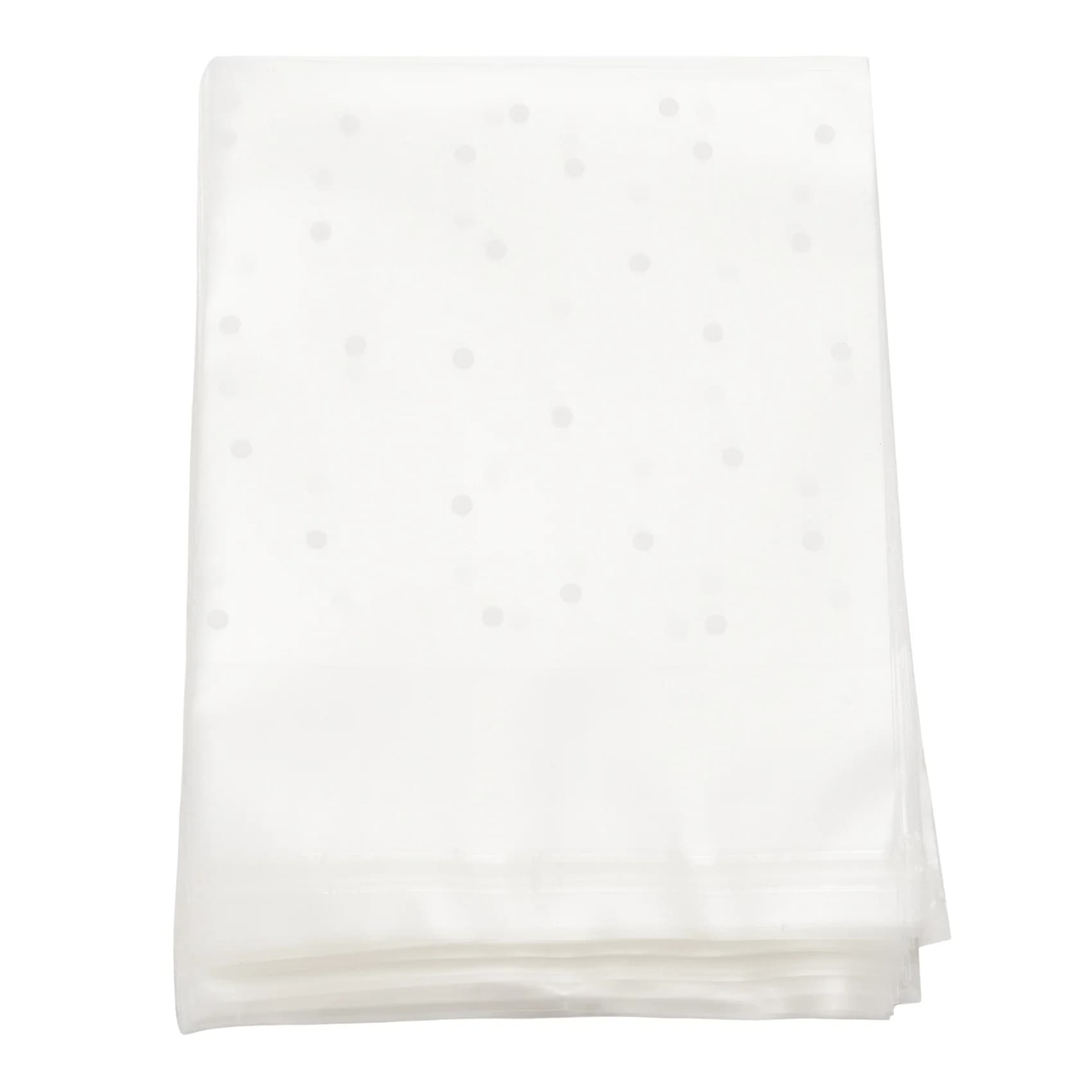100pcs Frosted Cute Dots Plastic Pack Candy Cookie Soap Packaging Bags Cupcake Self Adhesive Sample Gift Bag 7cm