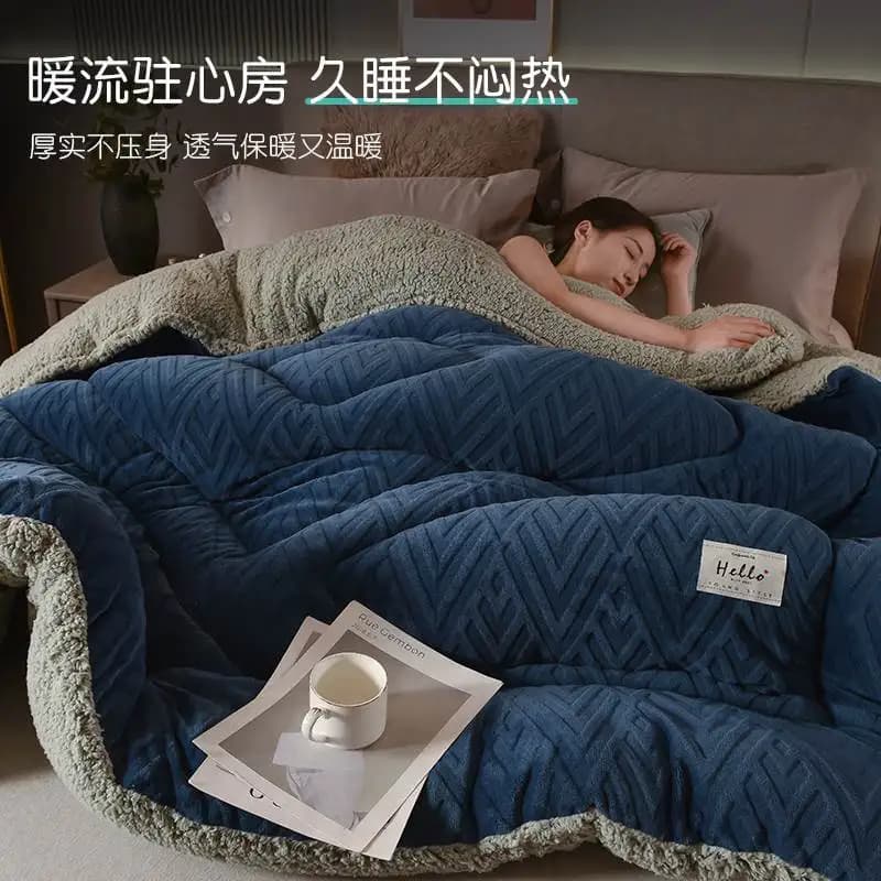 Blanket comforter Home thickened winter coral Flannel cover blanket bedding Lamb fleece dormitory students