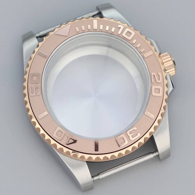 40MM NH35 Watch Case Accessories Sapphire Fit Seiko NH35 NH36 NH34 NH38 4R36 8215 2824 Movement Watch Case Rose Gold Yacht bezel
