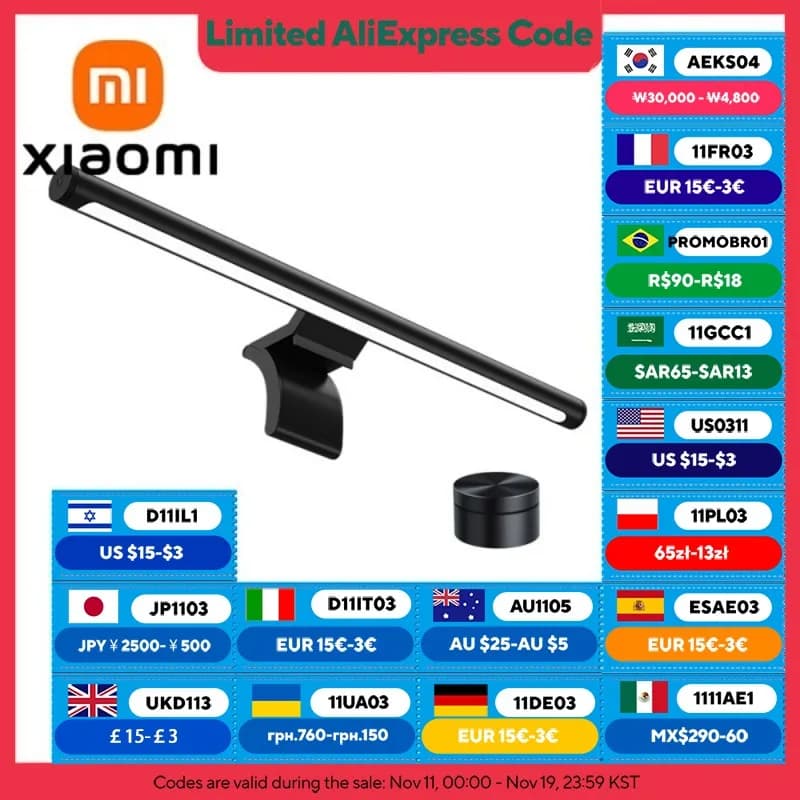 XIAOMI MIJIA Computer Monitor Light Bar 1S,High CRI For Student Eyes Protection Reading Learning,Wireless Remote,No Screen Glare