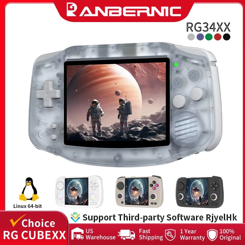 ANBERNIC RG34XX Retro Handheld Game Console 3.4” IPS Linux 64-bit 3500mAh Video Gaming Player Supports Streaming WIFI Bluetooth