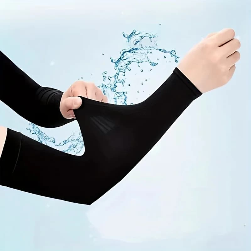3 Pair Cool Silk Fabric Arm Guards Breathable Sun Protection Sleeves for Unisex Outdoor Cycling Running Fishing and Driving Cool