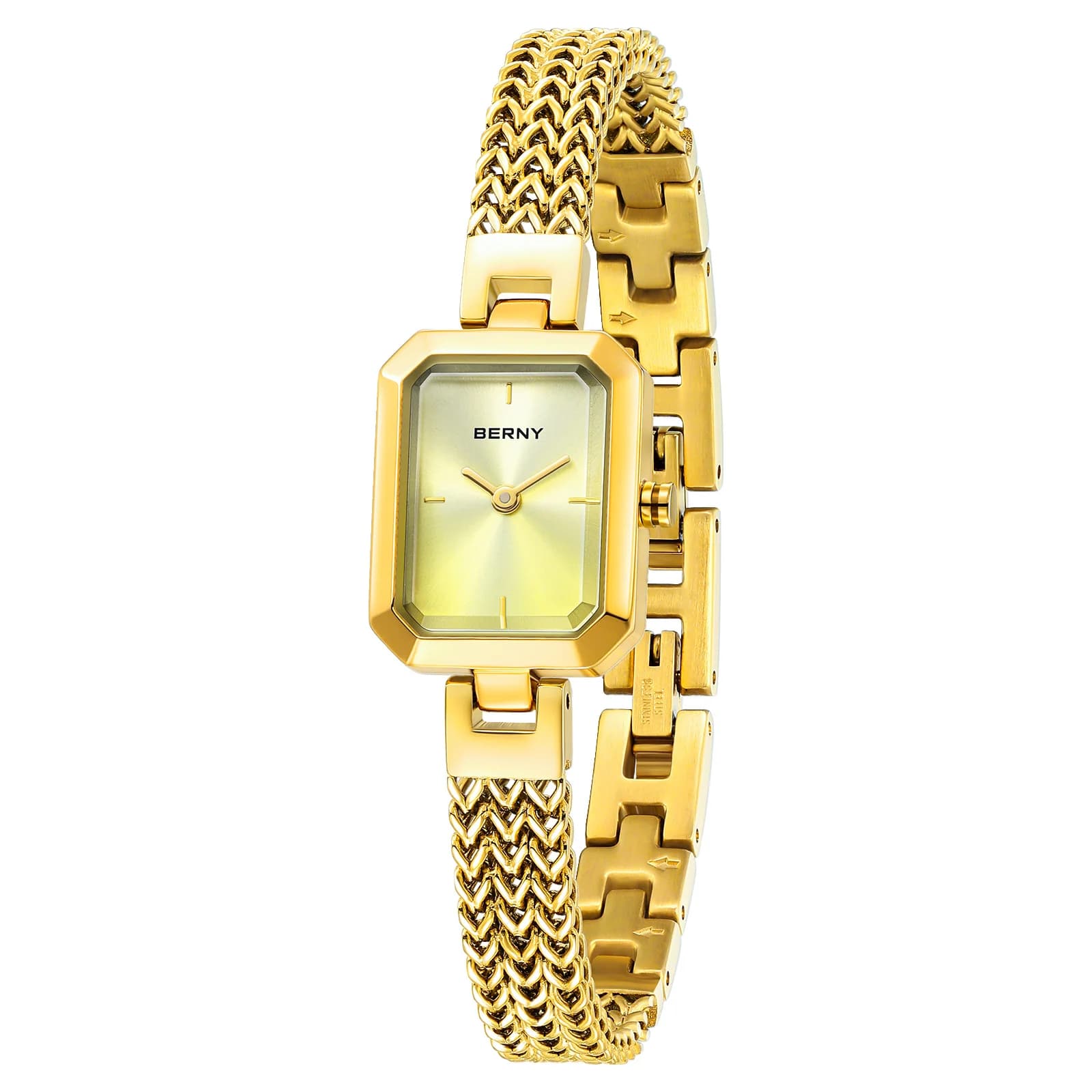 BERNY Gold Watch for Women Mini Square Exquisite Versatile Ladies Watch Luxury Fashion Jewelry Bracelet Wristwatch for Women