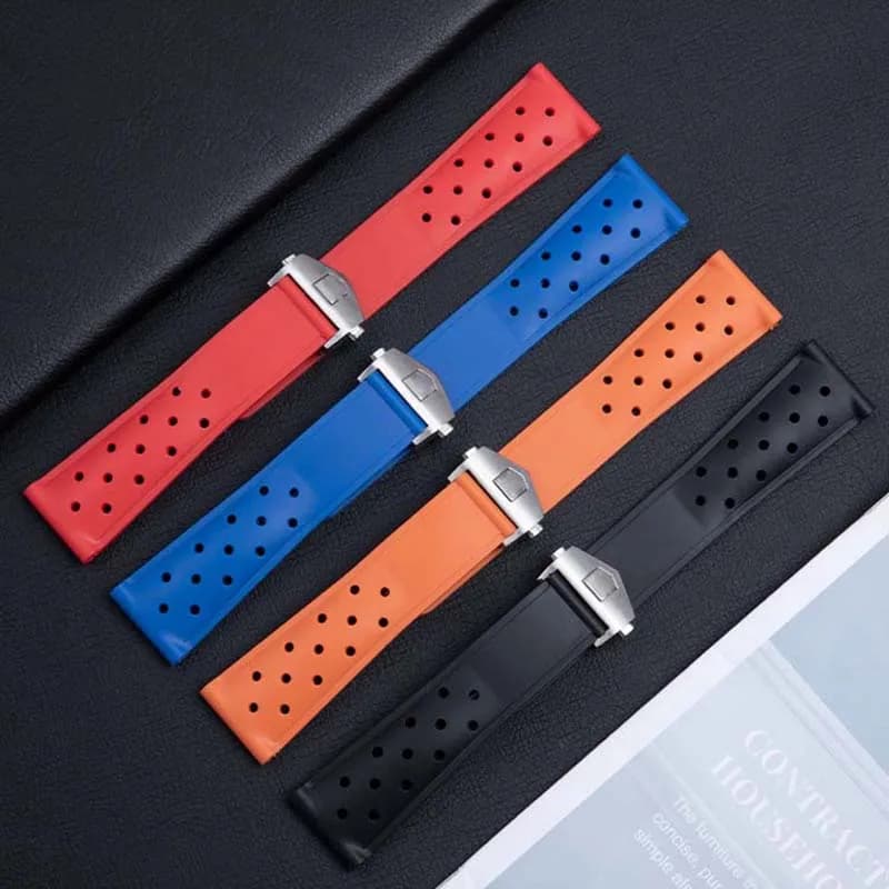Rubber watchband for TAG heuer F1 MONACO series watch band 22mm black red orange waterproof silicone prevent dust wrist bracelet