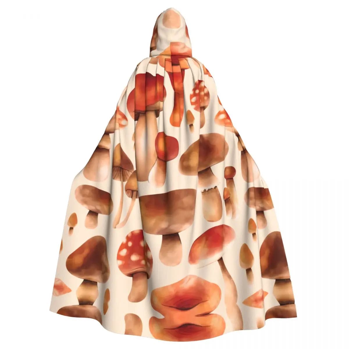 Hand Painted Mushroom Unisex Adult Cloak with Hood Long Witch Costume Cosplay