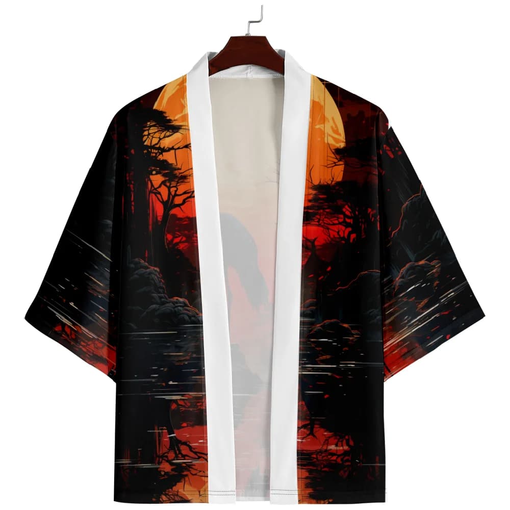 Japanese Crane Print Kimono Streetwear Vintage Men Women Cardigan Haori Harajuku Traditional Beach Yukata Plus Size 5XL 6XL