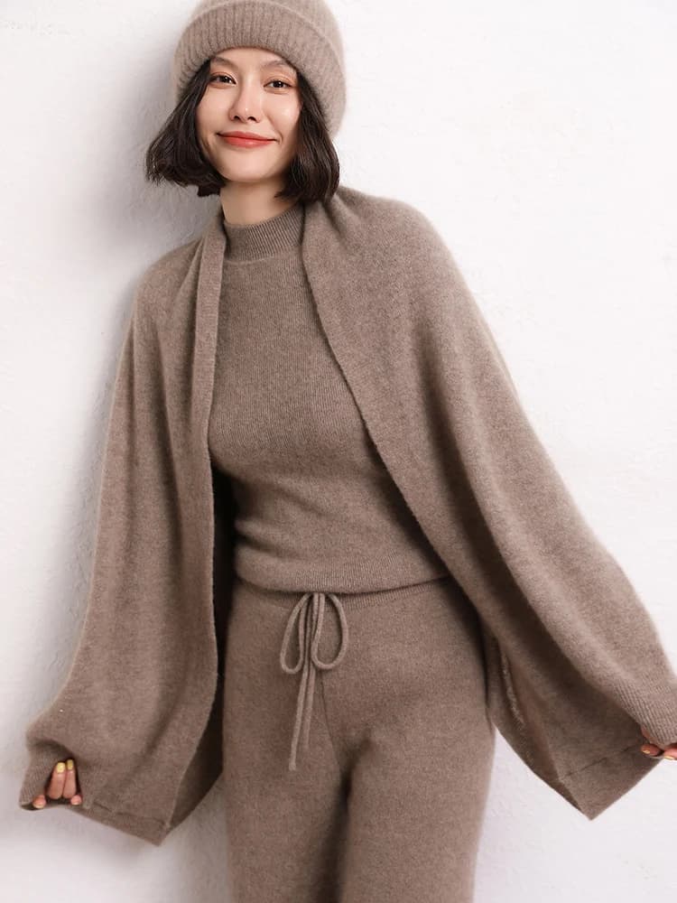 New Arrival Autumn Winter Knit Women Shawl Solid Color 100% Goat Cashmere Scarf Warm Fashion Capes Lady High Quality Scarves