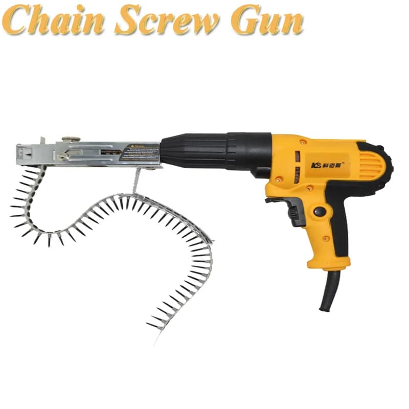 25-41mm Screw Chain Nail Gun Electric Screwdriver Gypsum Board Chain Screw Gun Automatic Woodworking Decorating Tools LYL-01