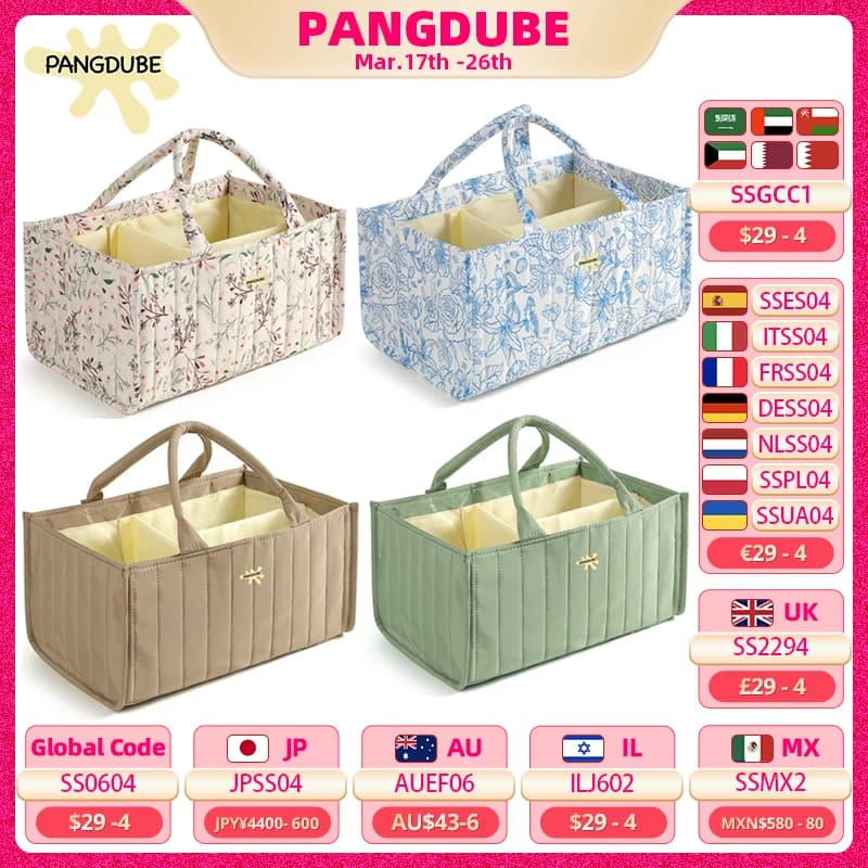 PANGDUBE Baby Diaper Organizer Bag Folding Portable Diaper Stackers & Caddies High Capacity Storage Bag for Baby Things