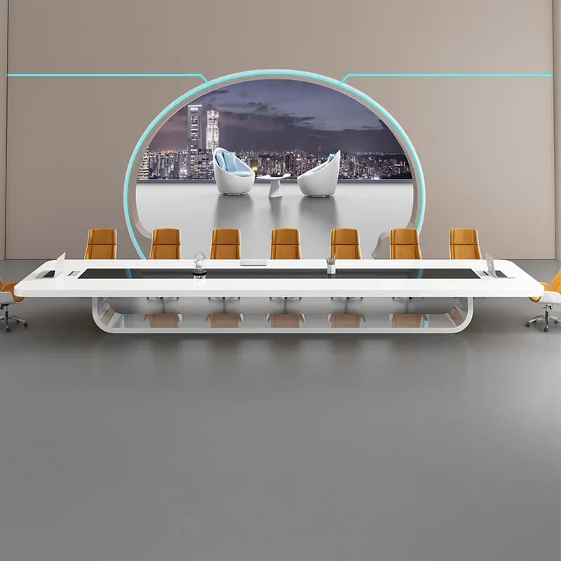 White baking paint fashion office conference table long table office furniture simple modern creative conference table