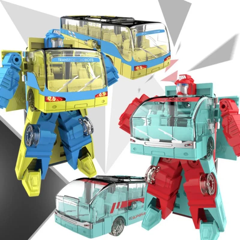 Transform Robot Bus Toy Children Transform Robot Toys Cool Alloy Transforming Car Toy For Toddlers Inertial Drive For Baby Boys