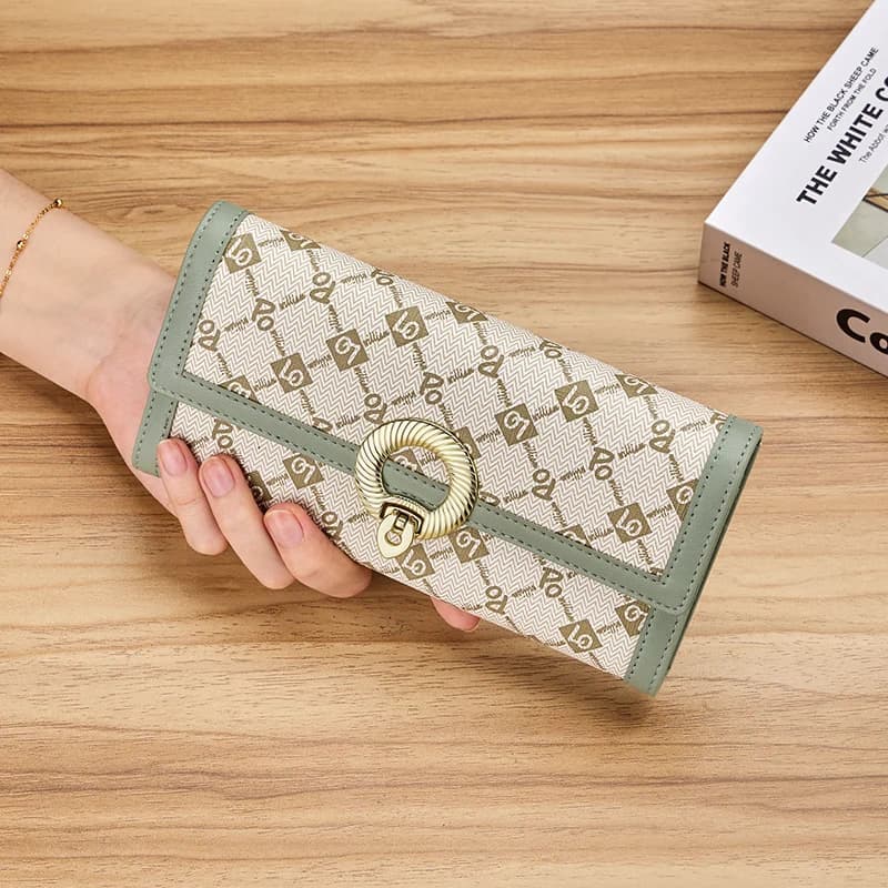 Large capacity women's handbag, fashionable long wallet, personalized printed mobile phone bag
