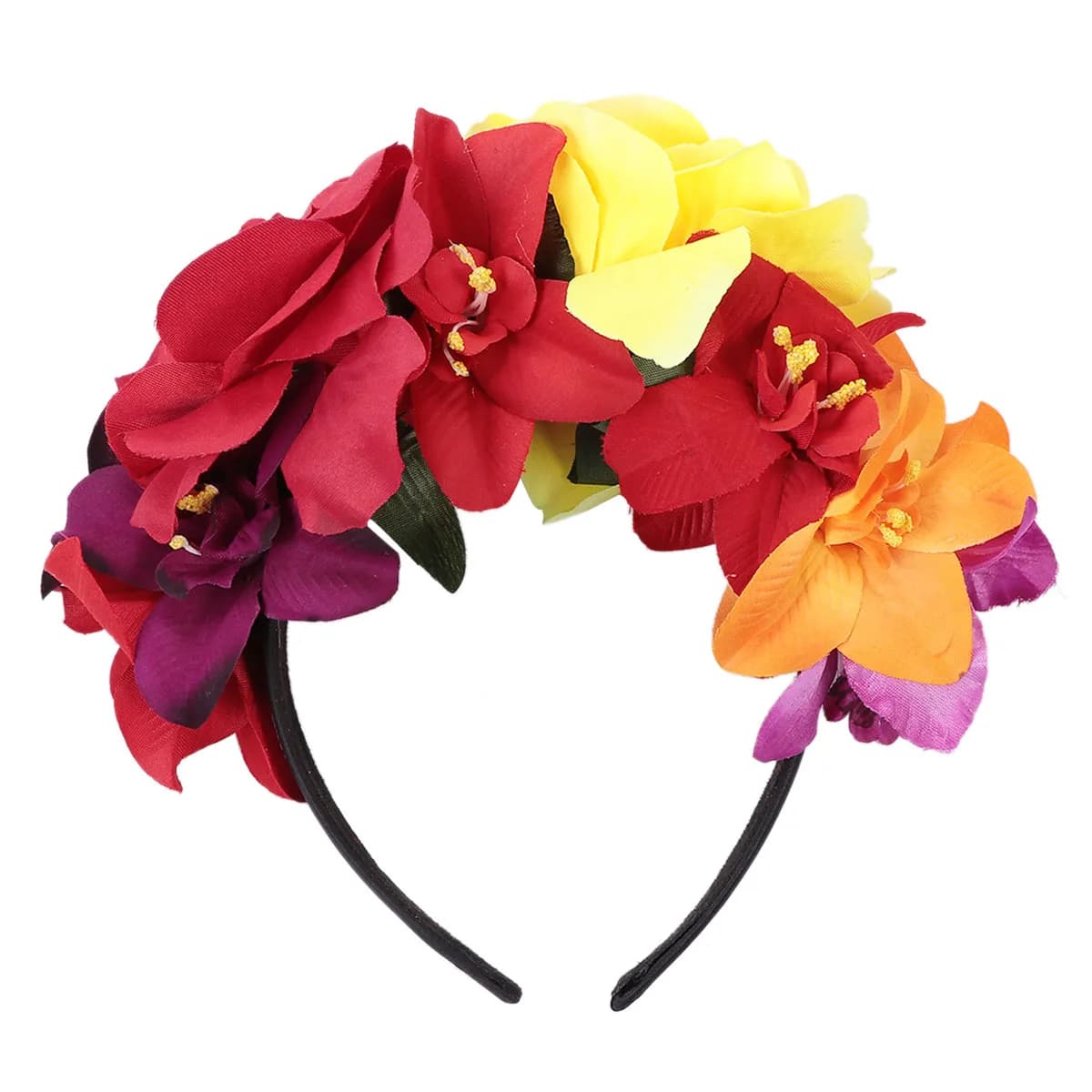 Halloween Headbands Rose Flower Hair Bands Headdress for Halloween Parties Festive Headwear Accessories Hair Hoop Headpiece