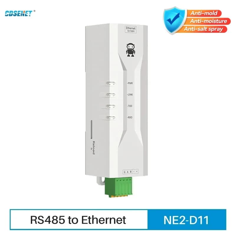 RS485 To Ethernet Serial Port Server CDSENET NE2-D11 DC 8-28V TCP/UDP Modbus MQTT HTTP DNS DIN Rail Installation FOTA Remote Up