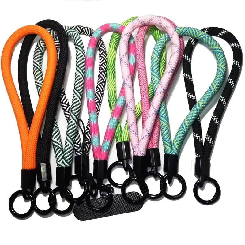 Phone Lanyard Wrist Strap Woven Phone Lanyard Creative Keychain Hanging Rope Anti-lost Security Wristband Universal Short Rope