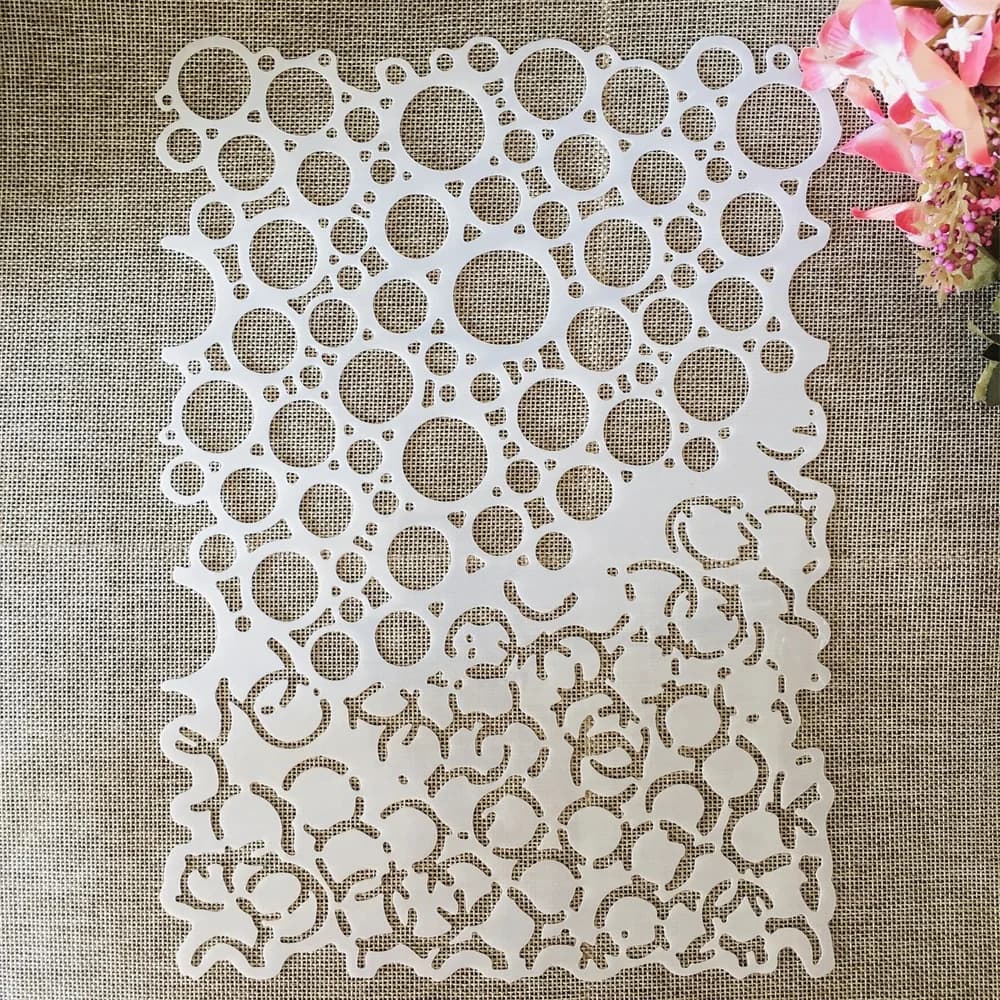 A4 29cm Irregular Bubble Circle Round Layering Stencils Painting Scrapbook Coloring Embossing Album Decorative Template