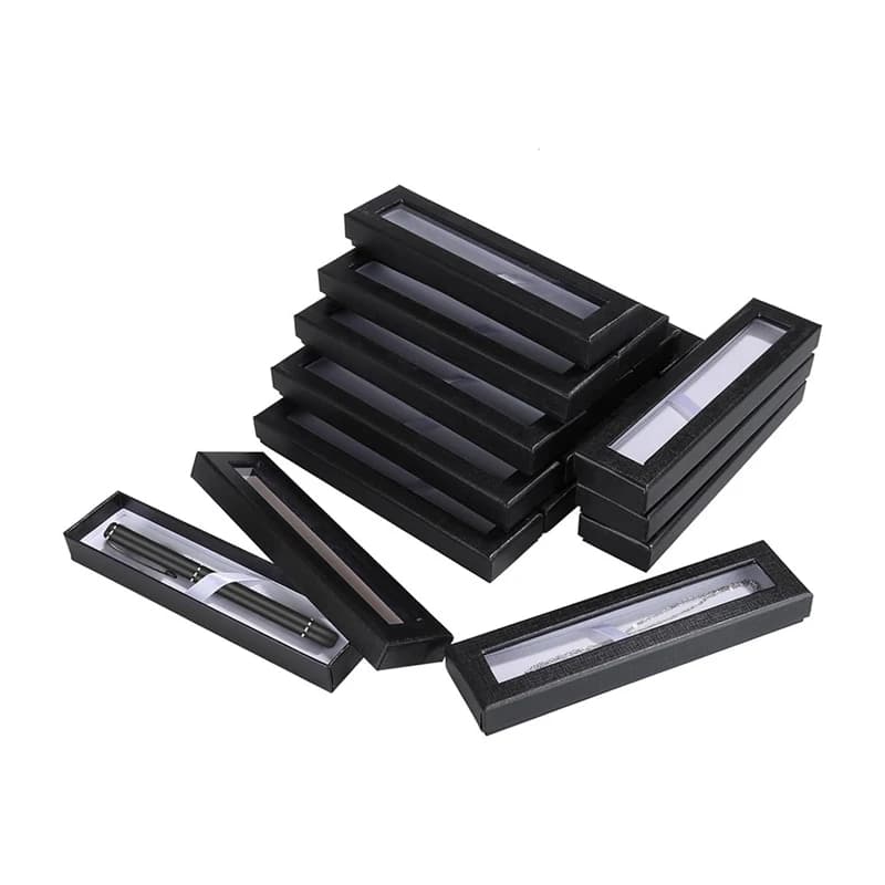 24Pcs Empty Pen Gift Box With Clear Lid,Pen Box Pen Display Case For Presentation Jewelry Gift Packaging Office Supplies