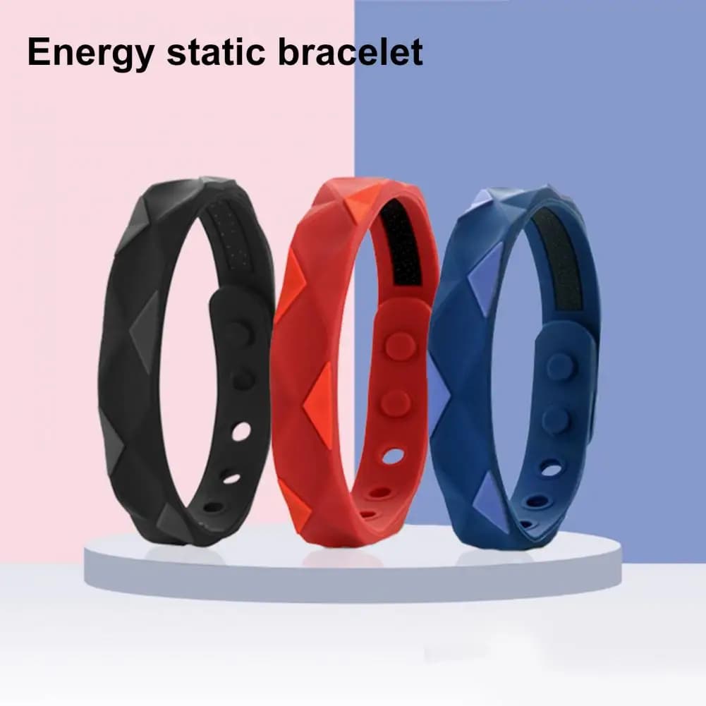 Sugar Regulator Bangle 6-Hole Wrist Strap Pain Relief Silica Gel Anti-static Bracelet Negative Ion Wristband Unisex Accessories