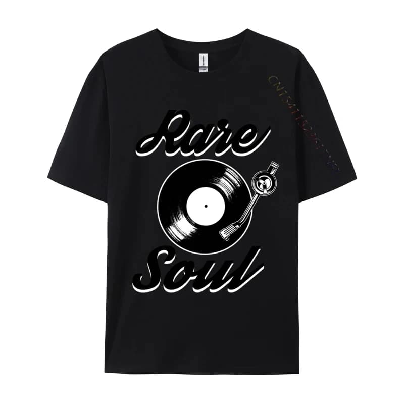 Rare Soul Music Vinyl DJ Graphic Birthday Normal T-Shirt Lovers Day Tops Tees for Adult Classic Combed Cotton Normal T-shirts