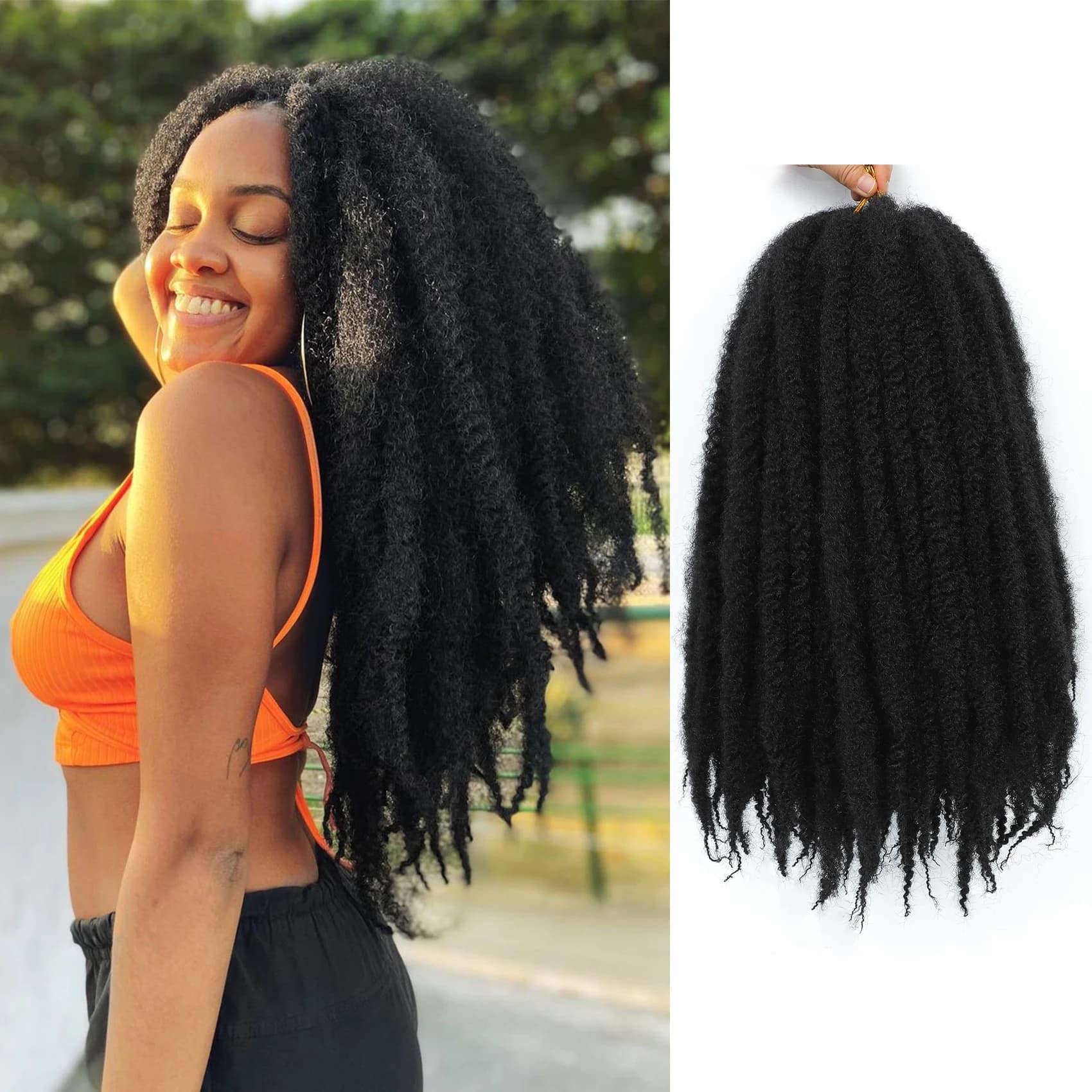 Marley Twist Braiding Hair Crochet 10-18Inch Afro Kinky Braiding Hair Marley Twist Braids Synthetic Hair Extension for Women