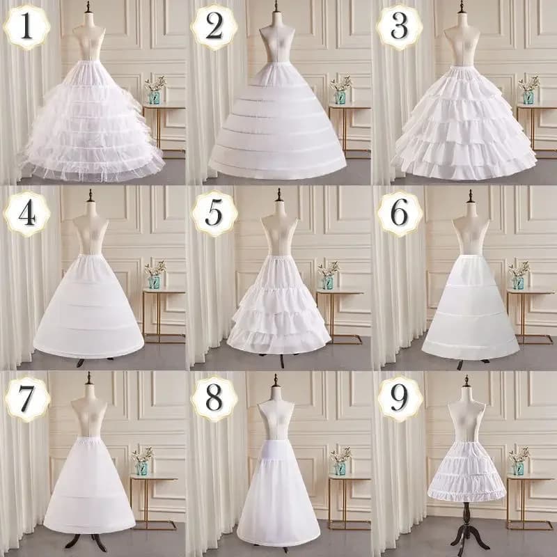 Long Trailing Waist Fish Bone Bustle New Bridal Wedding Dress Crinoline Long Plus-Sized Size Wedding Dress Carmen Slip Dress