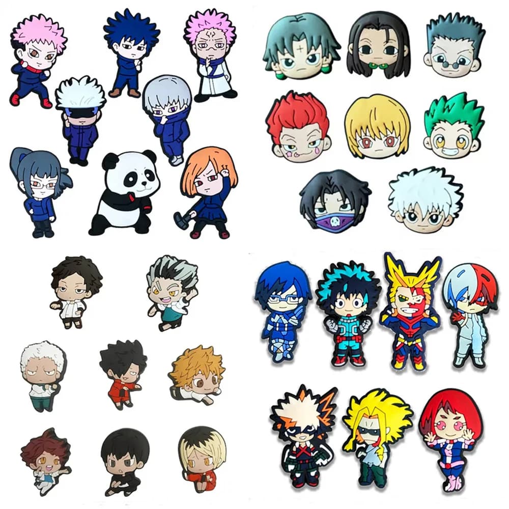 7pcs/8pcs Japanese Popular Cartoon series Shoe Decoration Designer for Shoe Charms Accessories for Classic Clog Kids Gifts