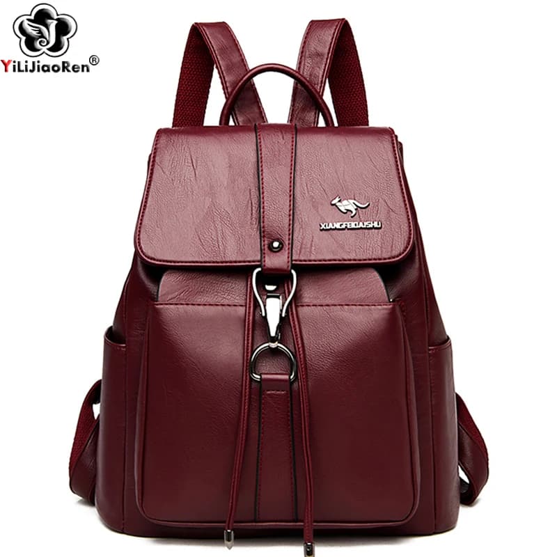 Anti Theft Backpack Women Shoulder Bag Famous Brand Leather Backpacks For Girls Large Capacity School Bags Ladies Back Pack