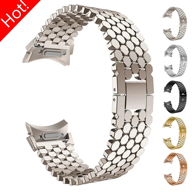 No Gaps Stainless Steel Strap for Samsung Galaxy 6 5 4 44mm 40mm 6 4 Classic 43mm 47mm 42 46mm for 5Pro 45mm Band Metal Bracelet