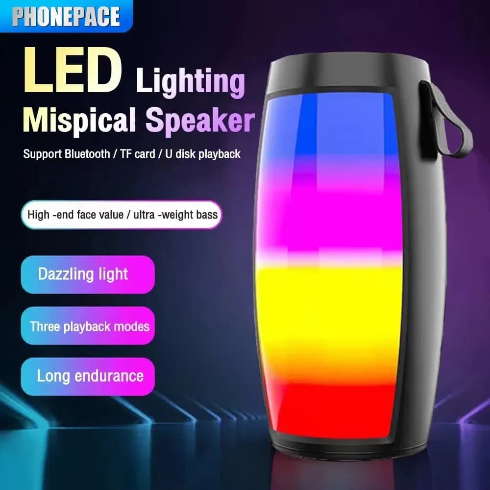 Wireless Bluetooth Speakers Powerful Portable Sound Box Subwoofer Car Audio Bass MP3 Player Sound System LED Lights