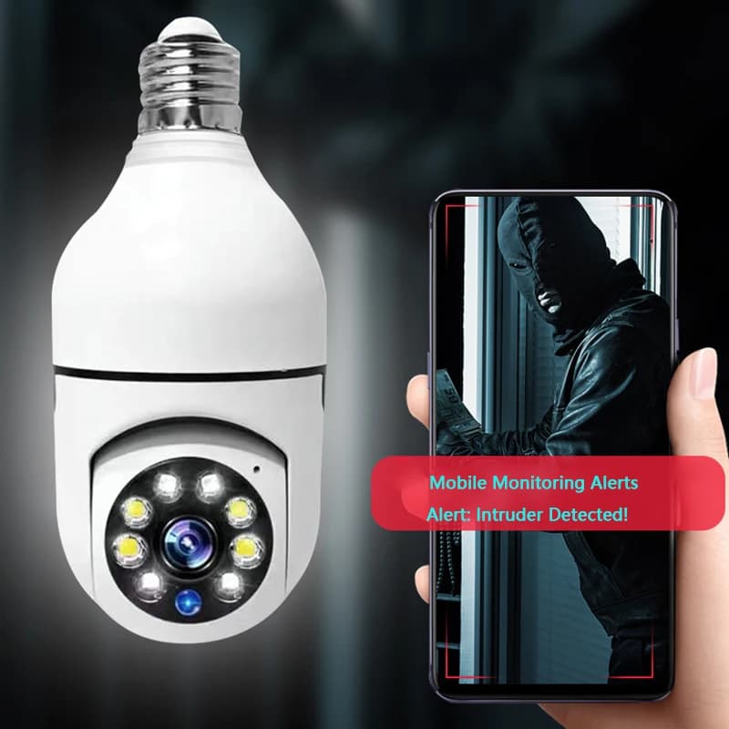 E27 Bulb Camera Smart Home Human Motion Detect Color Night Vision Surveillance Camera APP