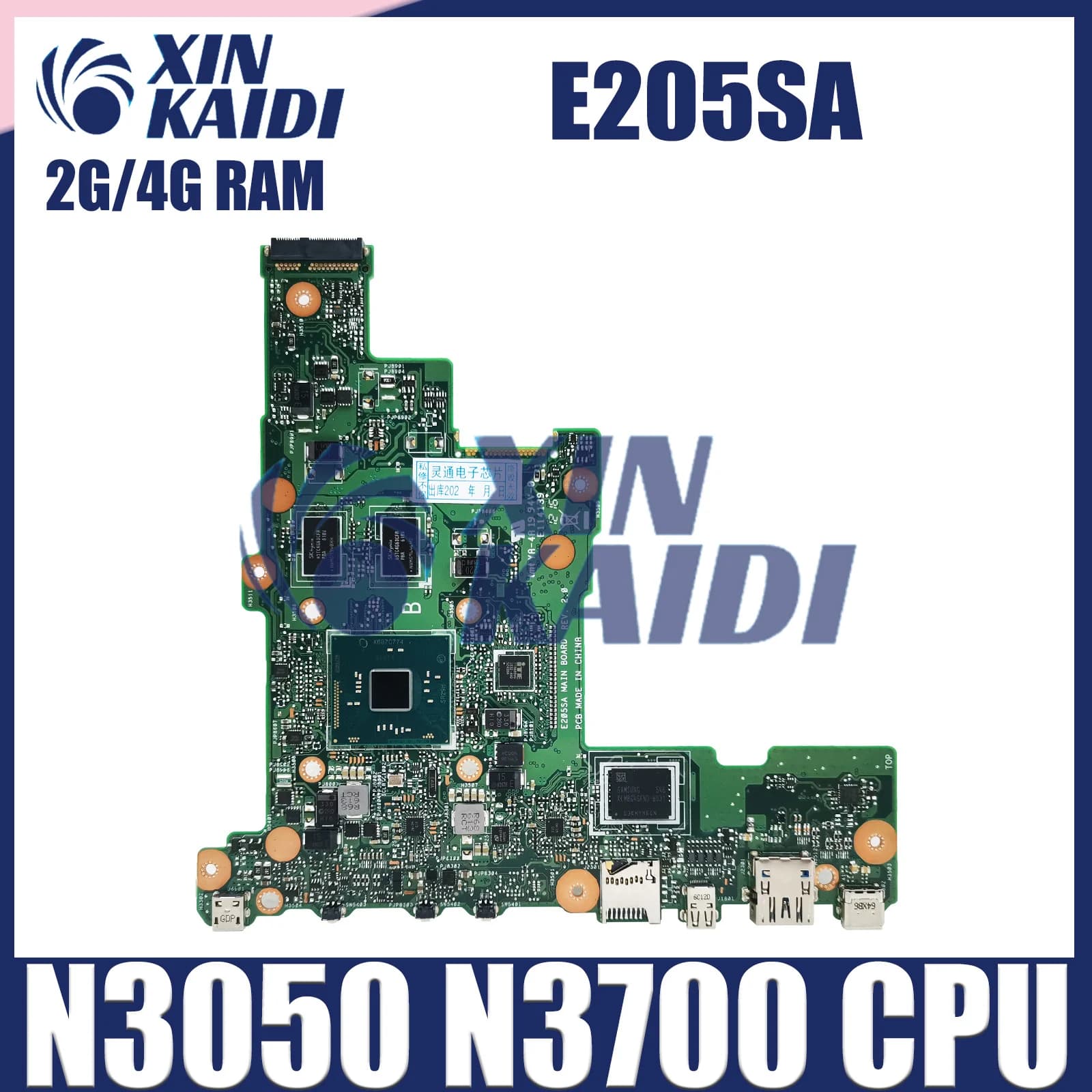Computer Mainboard For ASUS E205SA E205S E205S TP200S TP200SA Laptop Motherboard N3050 N3700 CPU 2GB 4GB RAM 0GB 32GB 64GB SSD