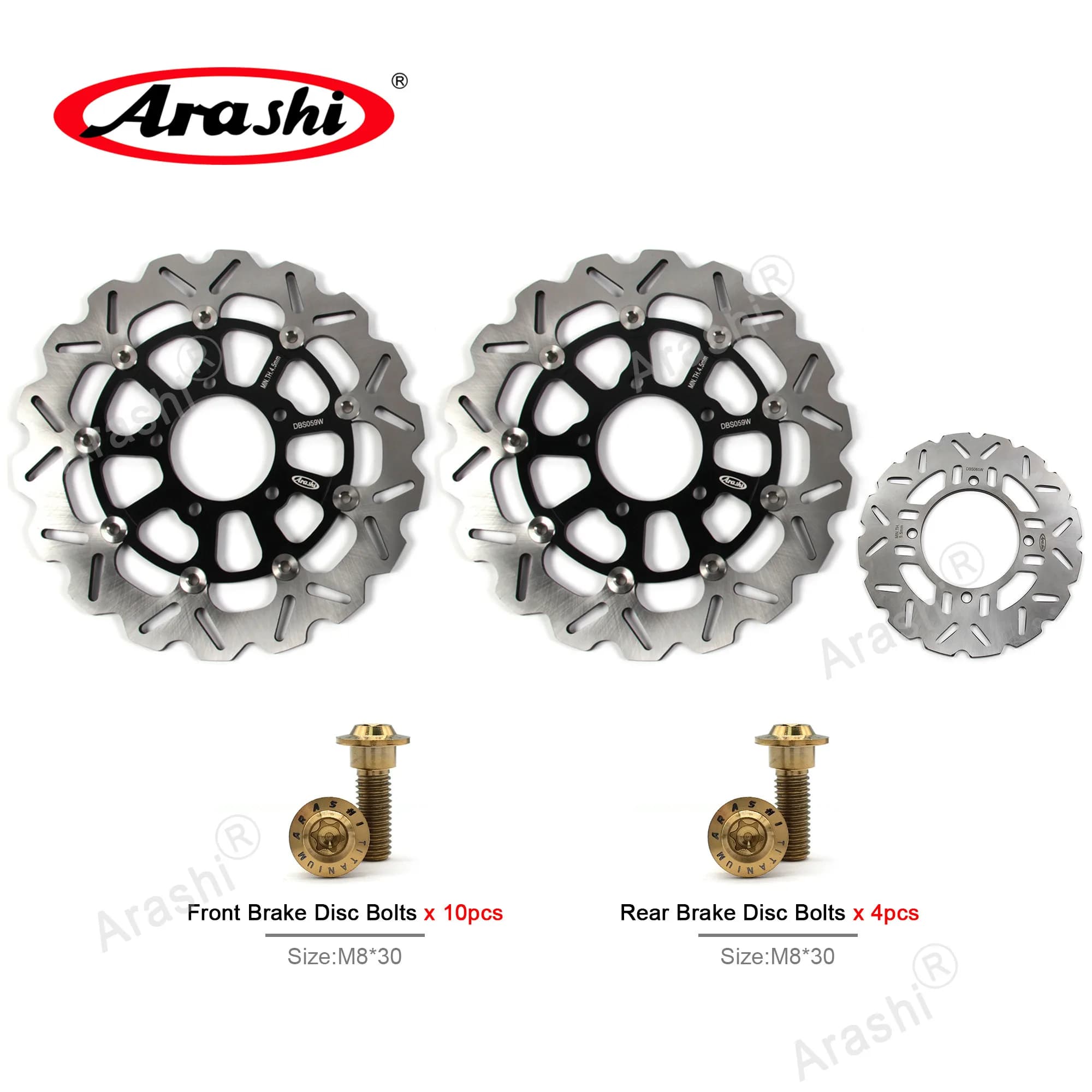 Arashi CNC Brake Disc Bolt Set For KAWASAKI VERSYS ABS GRAND TOURER 1000 2019 2020 2021 CNC Floating Front Rear Brake Disk Rotor
