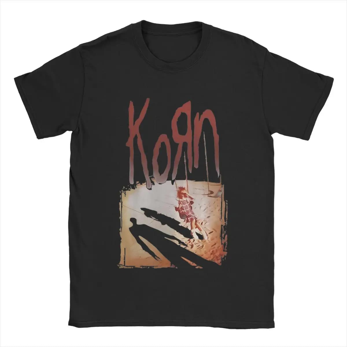 Korn Men's T Shirt Rock Band Vintage Tees Short Sleeve O Neck T-Shirts Cotton 4XL 5XL Clothes