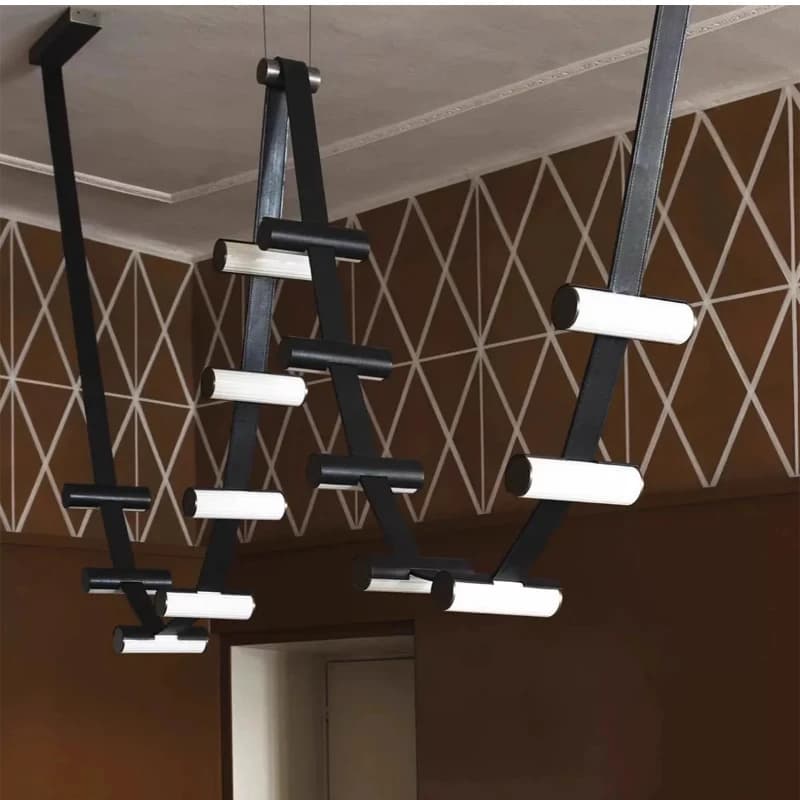 Nordic Leather Chandelier Designer Lighting for Dining Table Long Strap Adjustable Hanging Lamps for Dining Room Home Decor