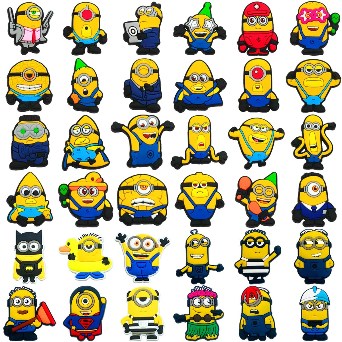 12Pcs/set Minions Decoration Anime Shoe Charms Cute Sandals Shoes Accessories Kawaii PVC Badges for Male and Female Children