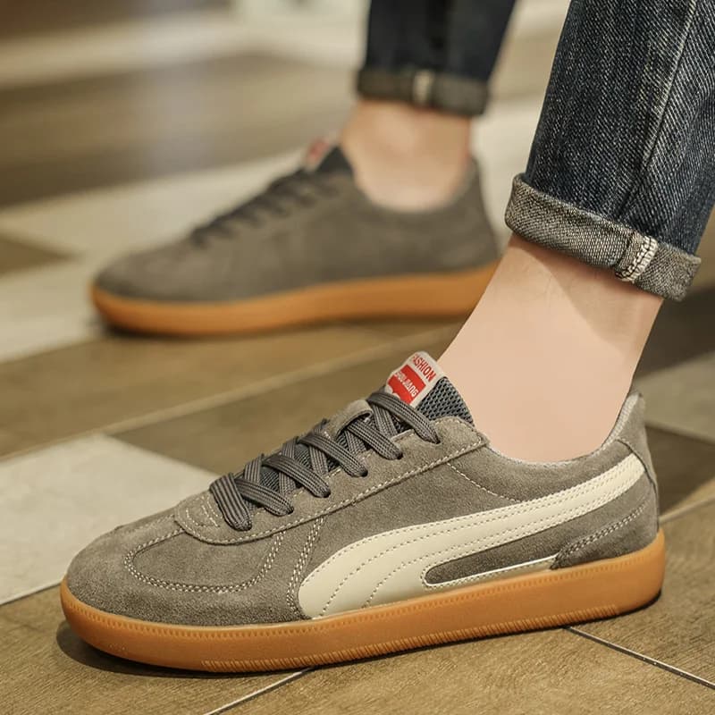 Men's Casual Shoes Leather Flat Comfortable Training Shoes Outdoor Trainer Sports Shoes Lightweight Men Walking Footwear