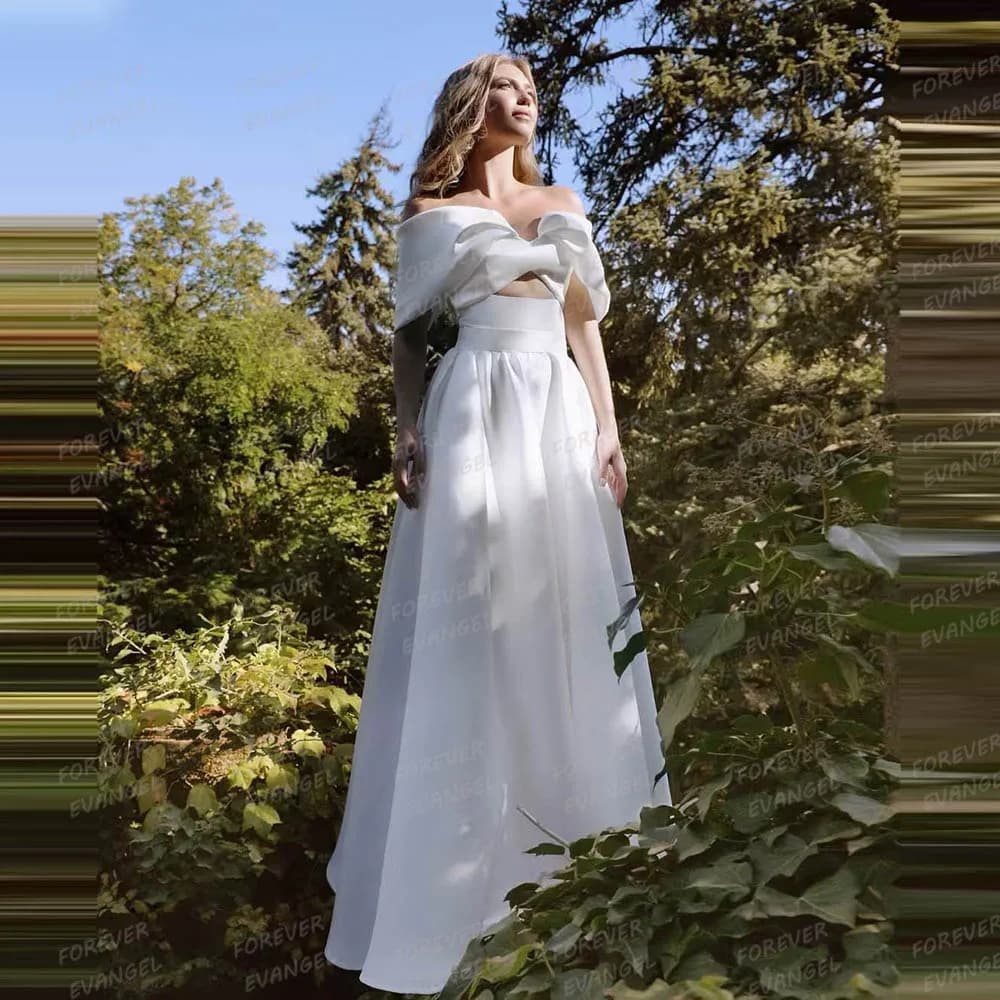 Graceful Wedding Dresses A Line Woman's Sexy Hollow Princess Bride Gowns Off Shoulder Backless Vestidos De Novia Customized 2025