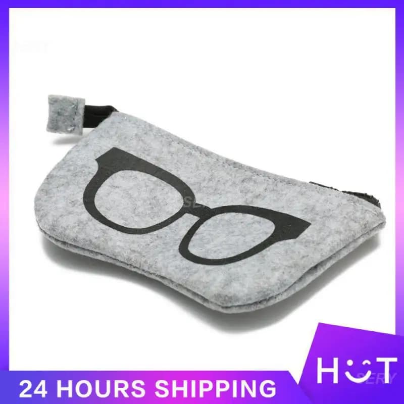 Sunglass Pen Portable Cloth Wool Felt Glasses Case Eyeglasses Cases Durable Popular Cosmetic Bag Zipper Wool Glasses Bag Unisex