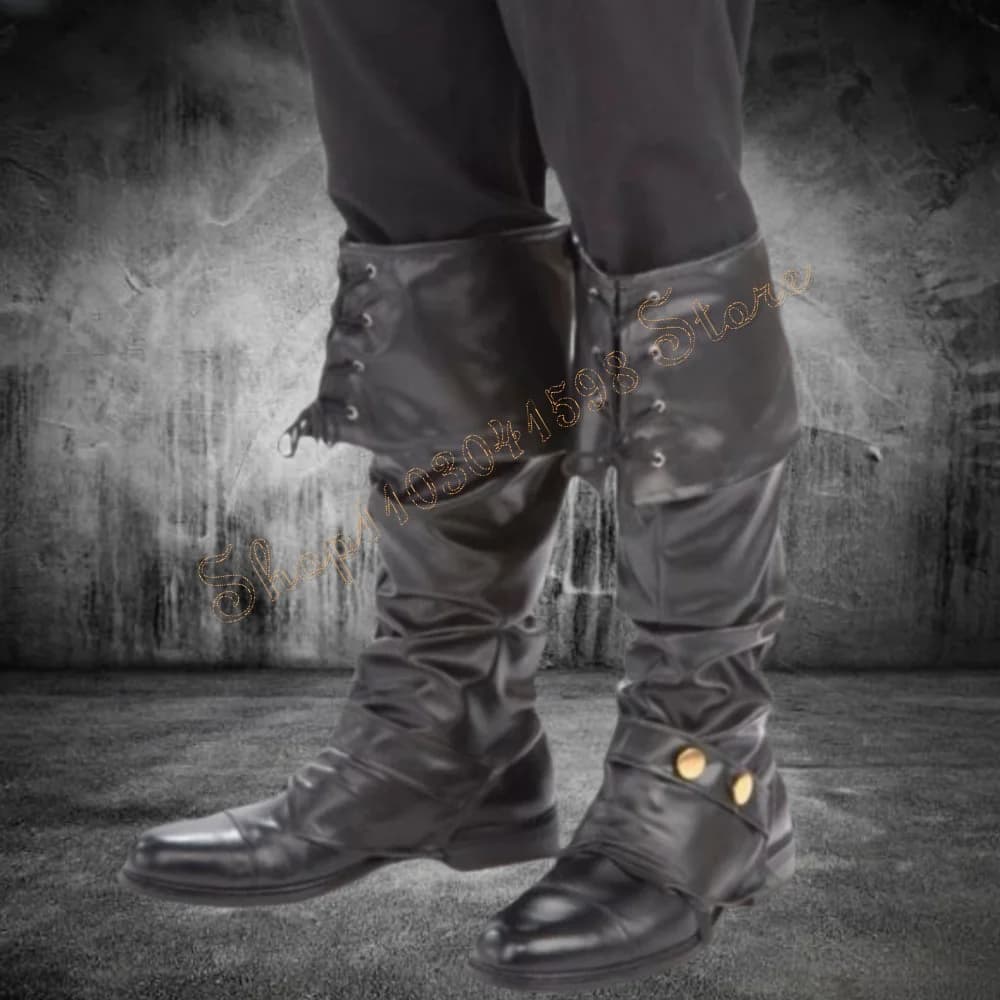 Black Pleated Buckle Decor Boots Thick Heel Knee High Matte Leather High Heel Shoes for Women Heels 2024 New Zapatos Para Mujere