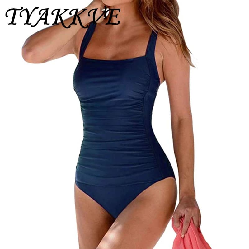 Sexy One-Piece Women Swimsuit 2024 Push Up Plus Size Swimwear Tummy Control Monokini Swimming Beach Wear Vintage Bathing Suit