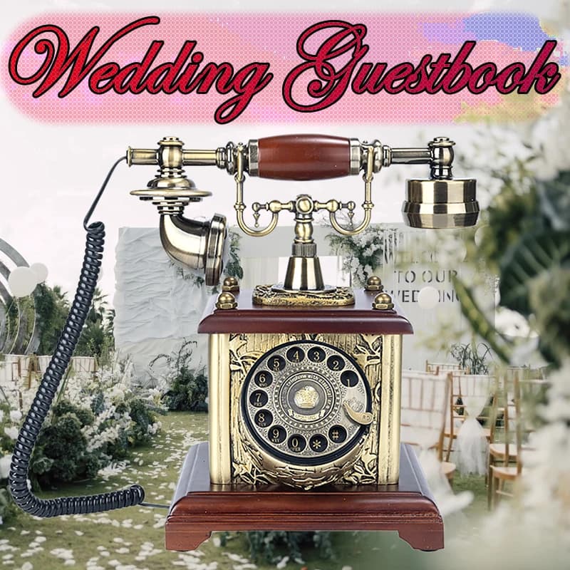 Classic voice guest book phone retro rotary blessing message phone audio message book suitable for wedding party birthday