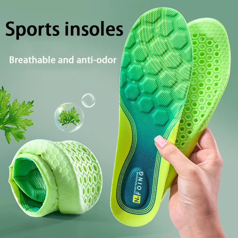 1Pair Breathable Sports Insoles wormwood anti-odour Insole Shock-absorbing Shoe Sole Men Women Shoe Pads