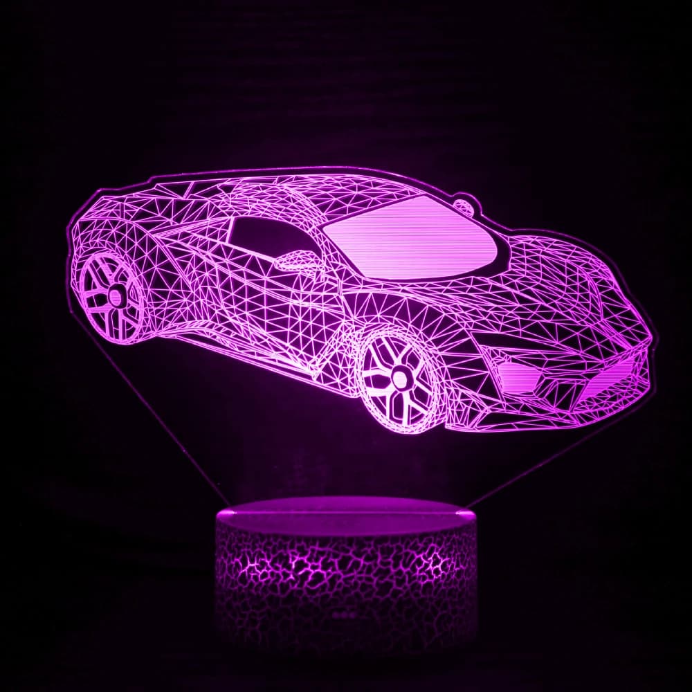 Nighdn Sport Car Night Light for Boys Race Car 3D Optical Illusion Lamp 7 Colors Bedroom Decorations Bedside Lamp Kids Gifts