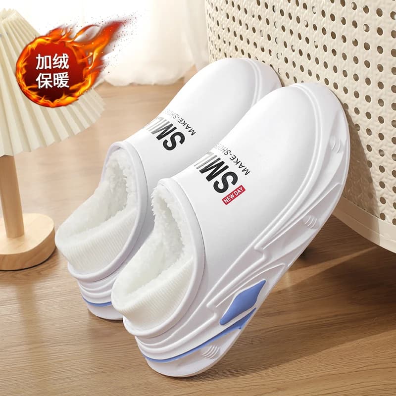 Winter Men Women Slipper Warm Furry Soft Slippers Couples EVA Indoor Home Cotton Casual Outdoor Fluffy Slides Plush White Shoes