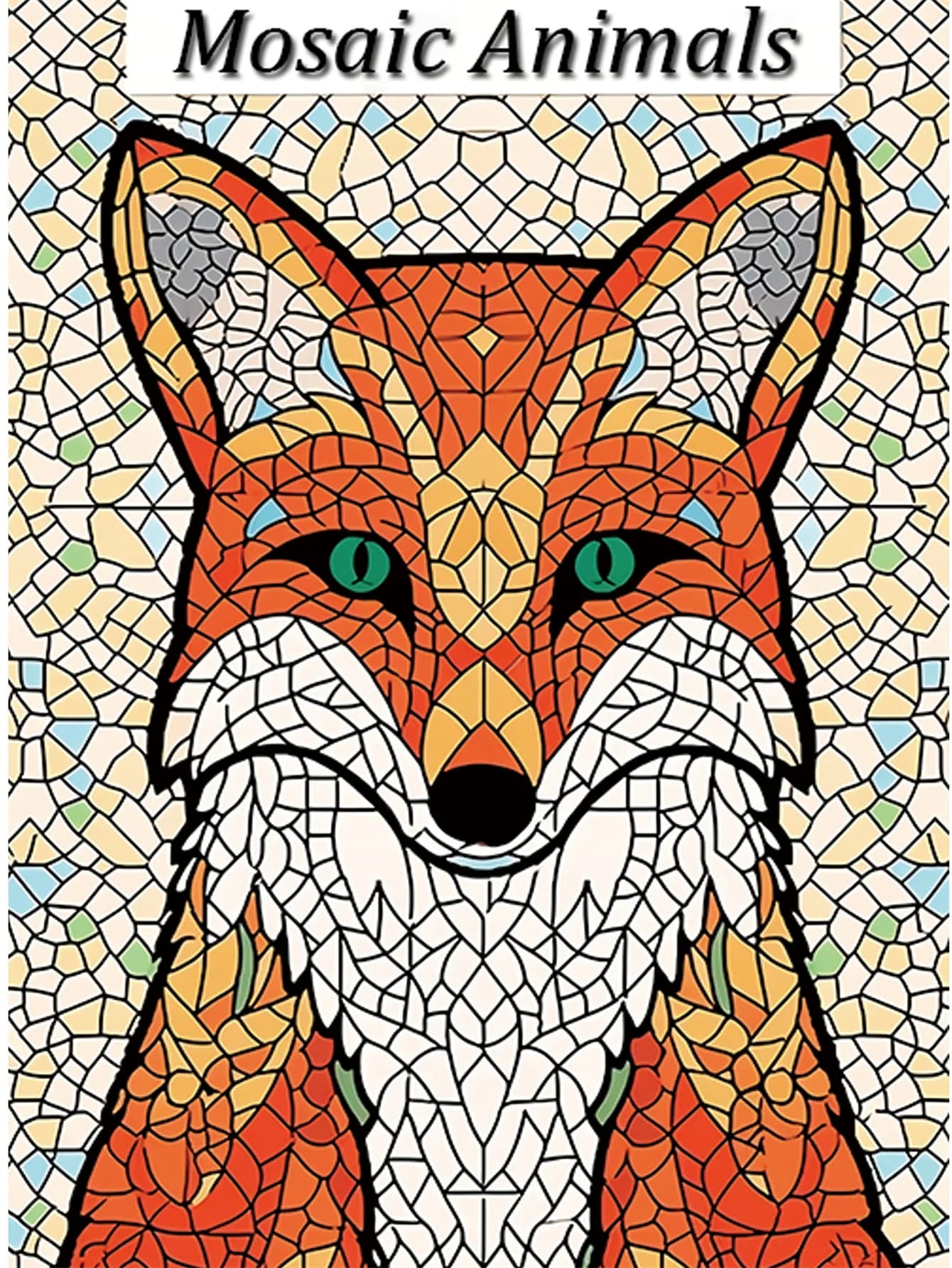 1pc Mosaic Animals Art Coloring Book 22 Page Coloring Books Gift For Birthday Party Relieve Stress Kill Time Graffiti