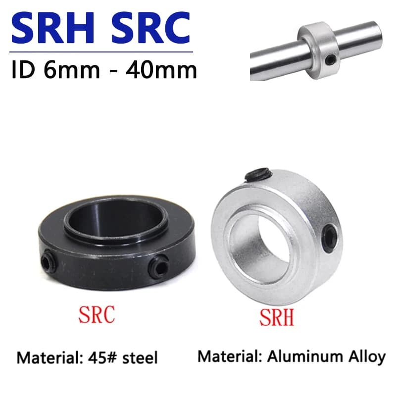 1pc SRH SRC Fixing Ring ID 6mm - 40mm Optical Axis Locking Limit Circle Aluminum /45# Steel Spindle Retaining Bushing Clamping