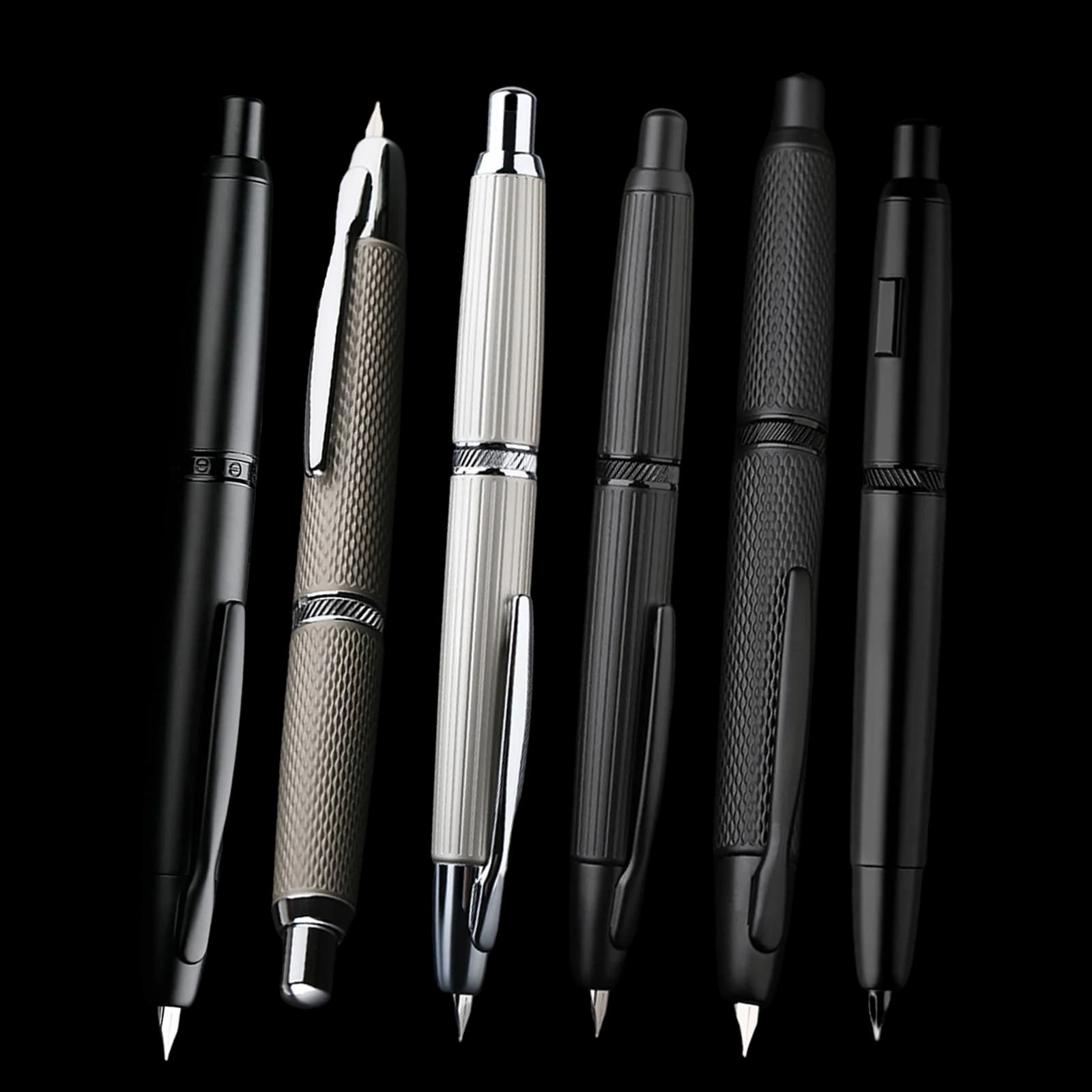 MOONMAN A1 AK1 Metal Press fountain pen Fish scale pattern design EF 0.4MM Nib writing ink pens school office supplies gifts pen