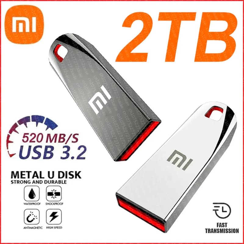 Xiaomi 2TB USB3.2 Flash Drive Super High Speed Data Transfer 1TB Large Capacity Ultra-Fast Portable Storage Sleek Durable U Disk