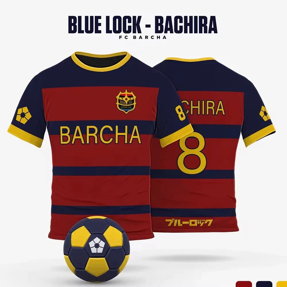 Blue Lock FC Barcha dibujos animados Anime Cosplay hombres Jersey verano manga corta niños